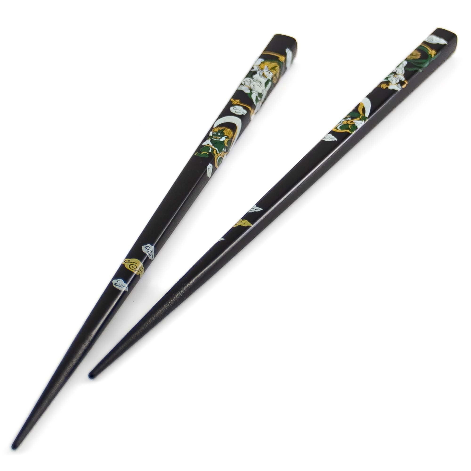 Essstäbchen-Set Mit Panda-Haltern – 4 Paar Schwarze Stäbchen, 24 Cm, Rutschfest, In Geschenkbox