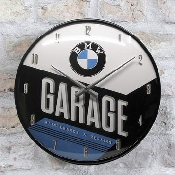 Nostalgic-Art Wanduhr Küchenuhr Ø31cm Analog Metall Batterie - BMW Garage