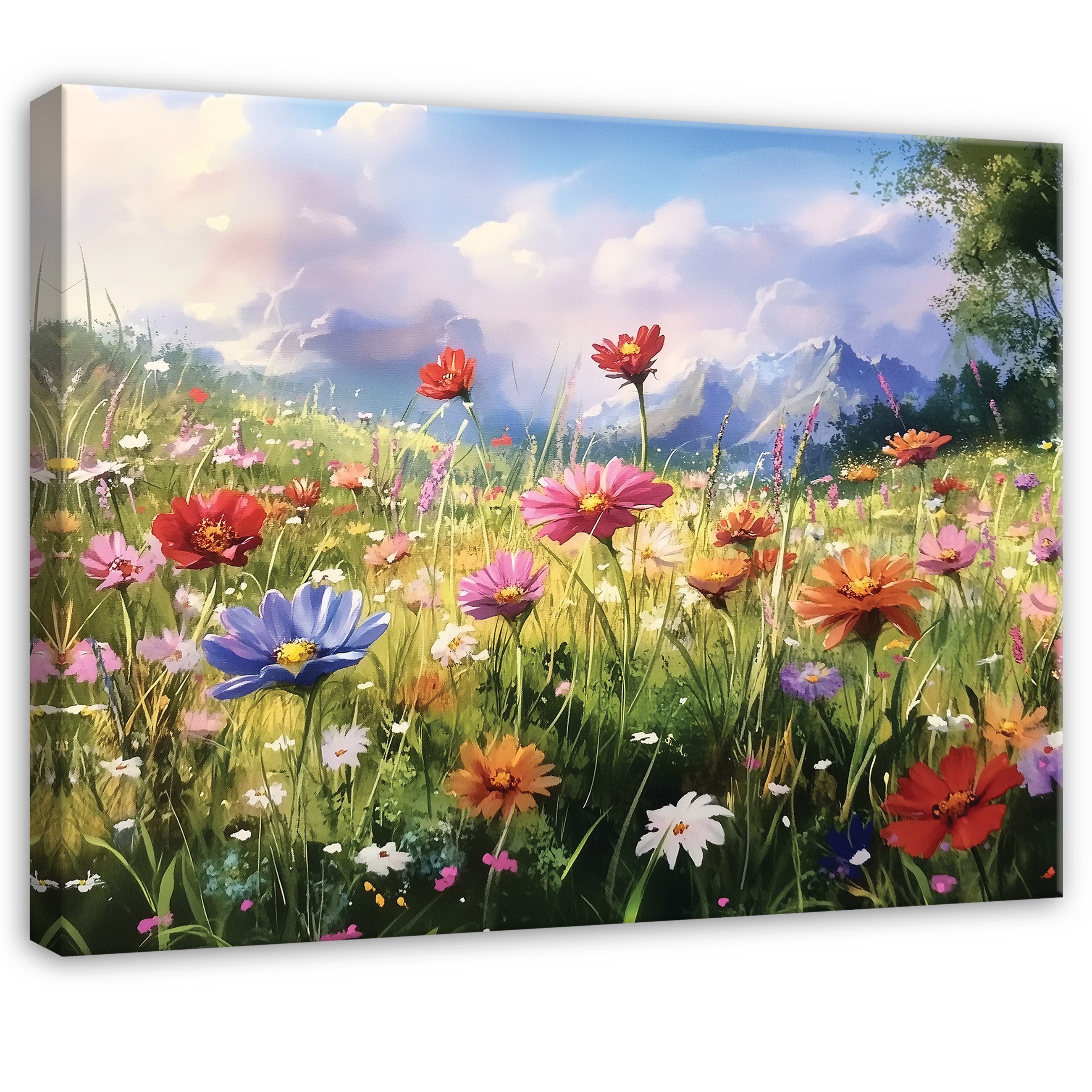 Wallarena Leinwandbild Blumen Feld Natur Modern Wandbilder Wand Deko XXL Bi günstig online kaufen
