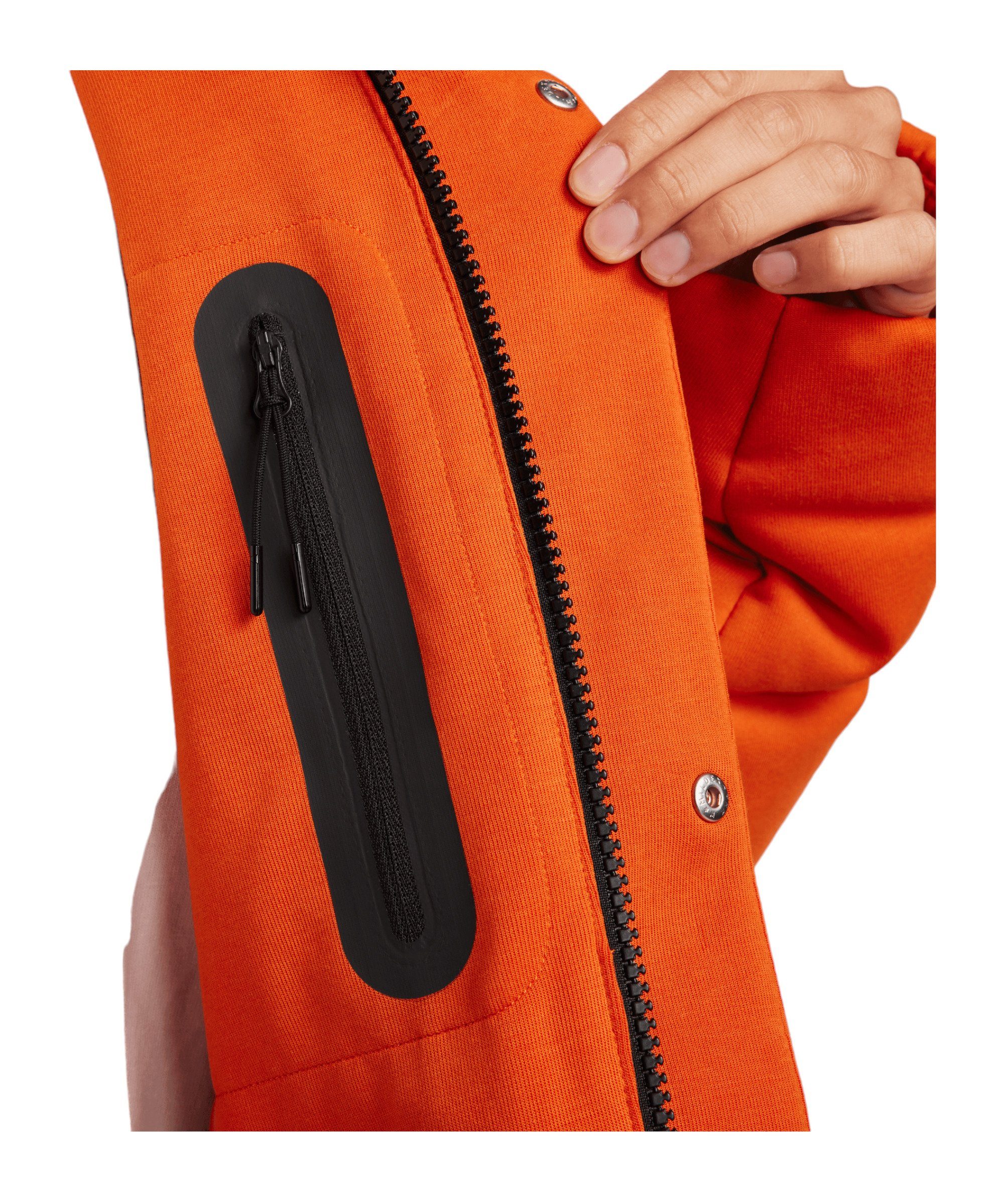 Tech Sweatjacke Nike Fleece Sportswear orangeschwarz Jacke