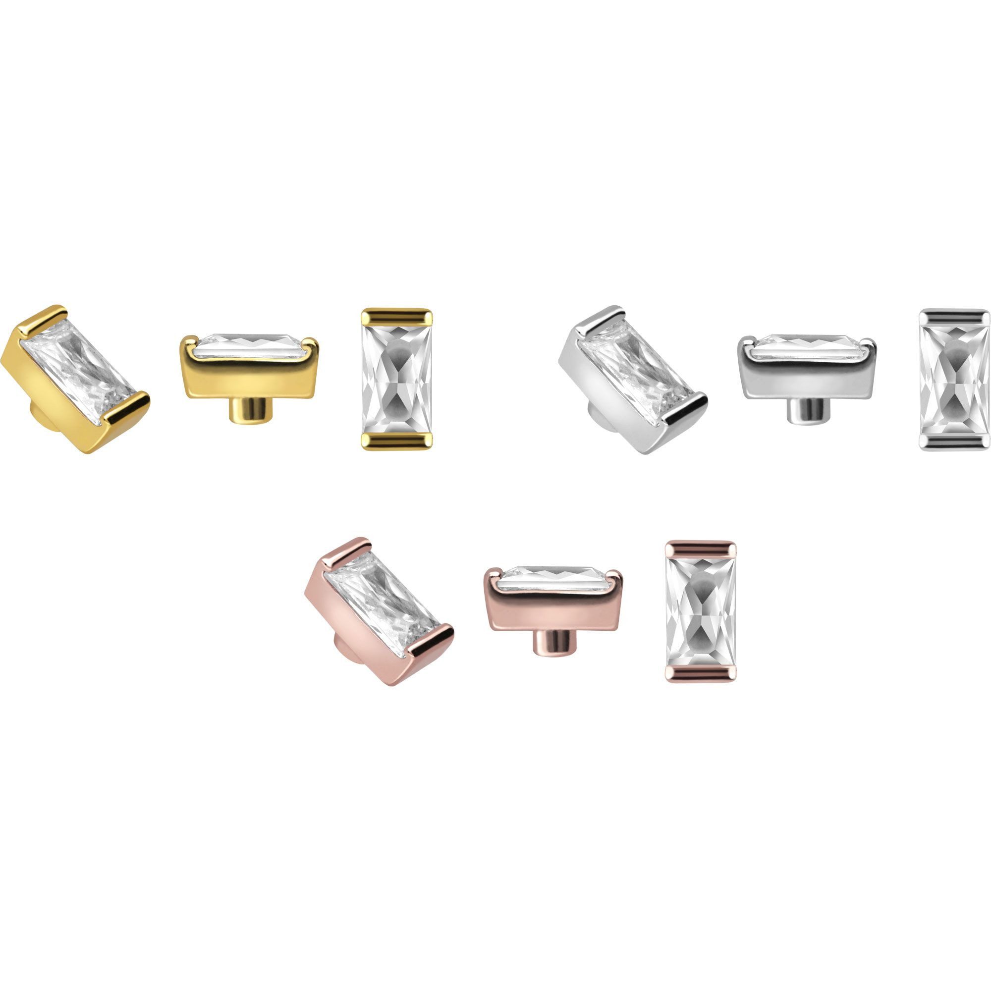 PIERCINGLINE Piercing-Set Chirurgenstahl Schraubaufsatz KRISTALL (Schraub-Aufsätze, 1-tlg)