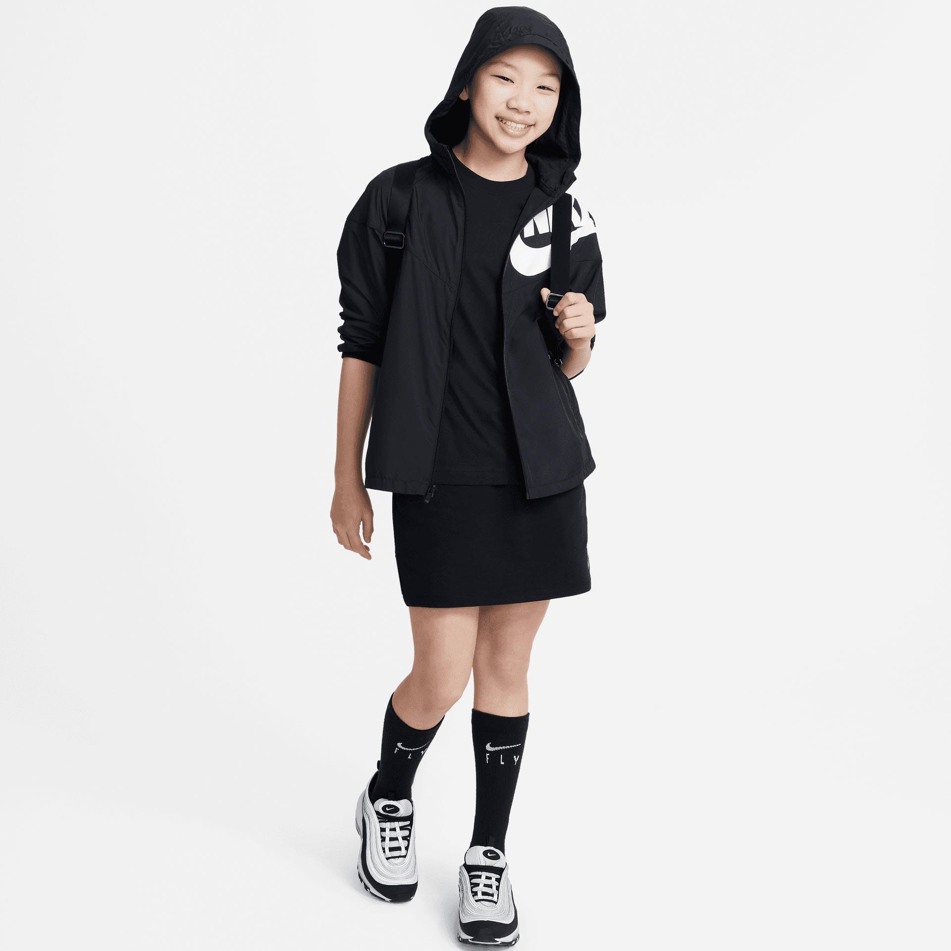 T-SHIRT BIG (GIRLS) KIDS' schwarz T-Shirt Sportswear Nike