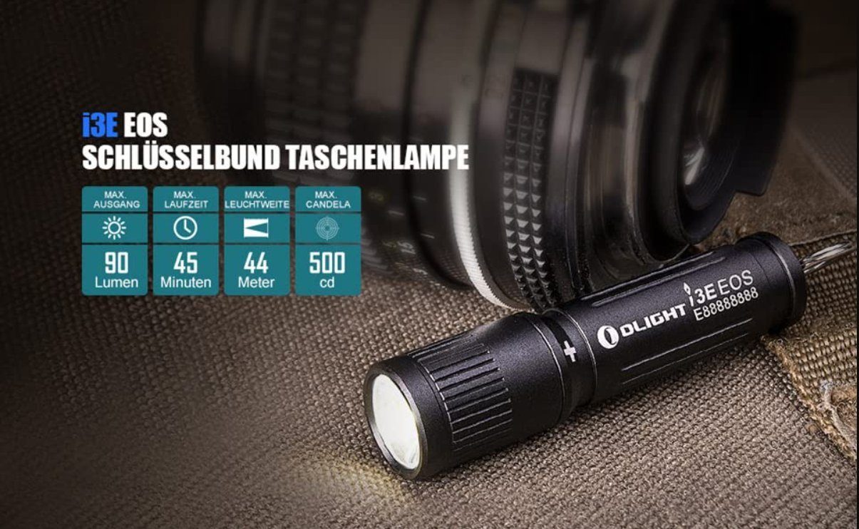 Lumen 90 EOS OLIGHT schwarz OLIGHT Taschenlampe Mini I3E LED Taschenlampe Schlüsselanhänger