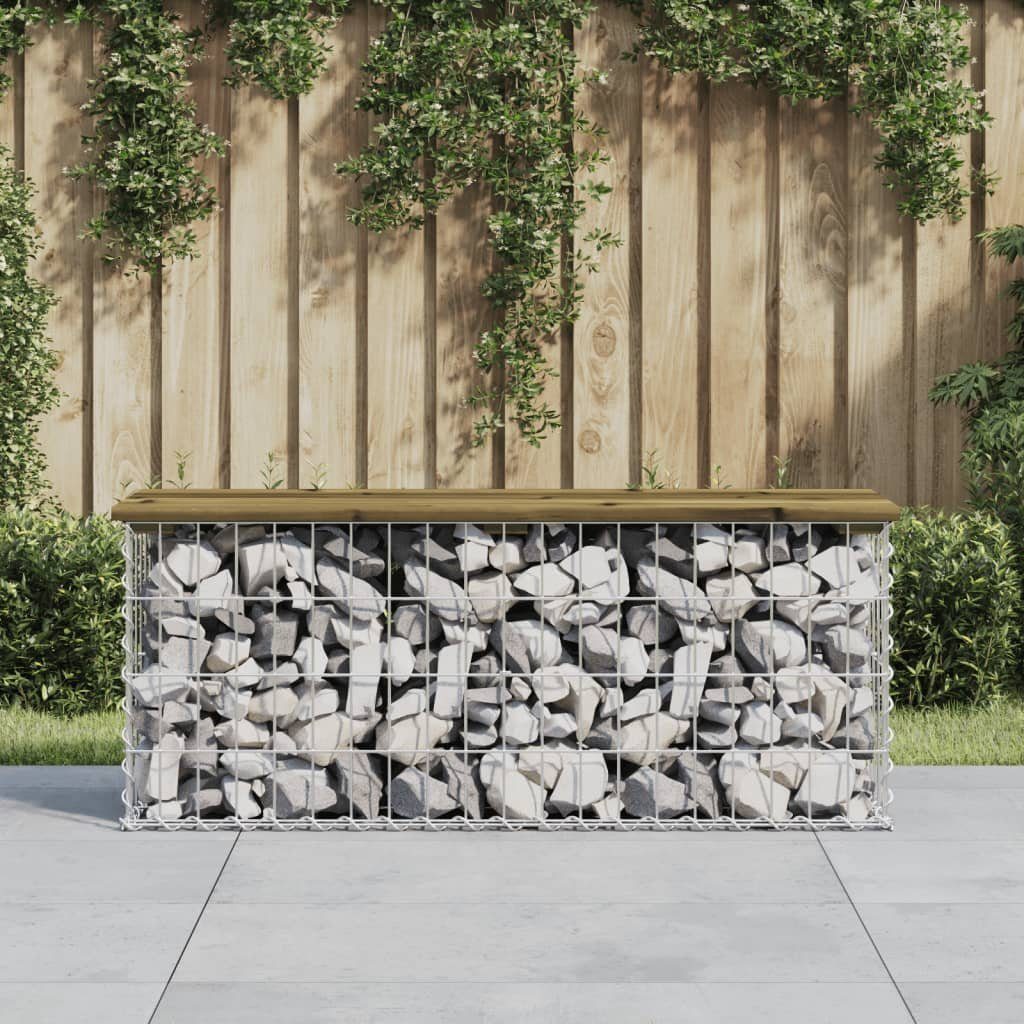 vidaXL Gartenbank Gartenbank aus Gabionen 103x31,5x42 cm Kiefernholz Imprägniert (1-St)
