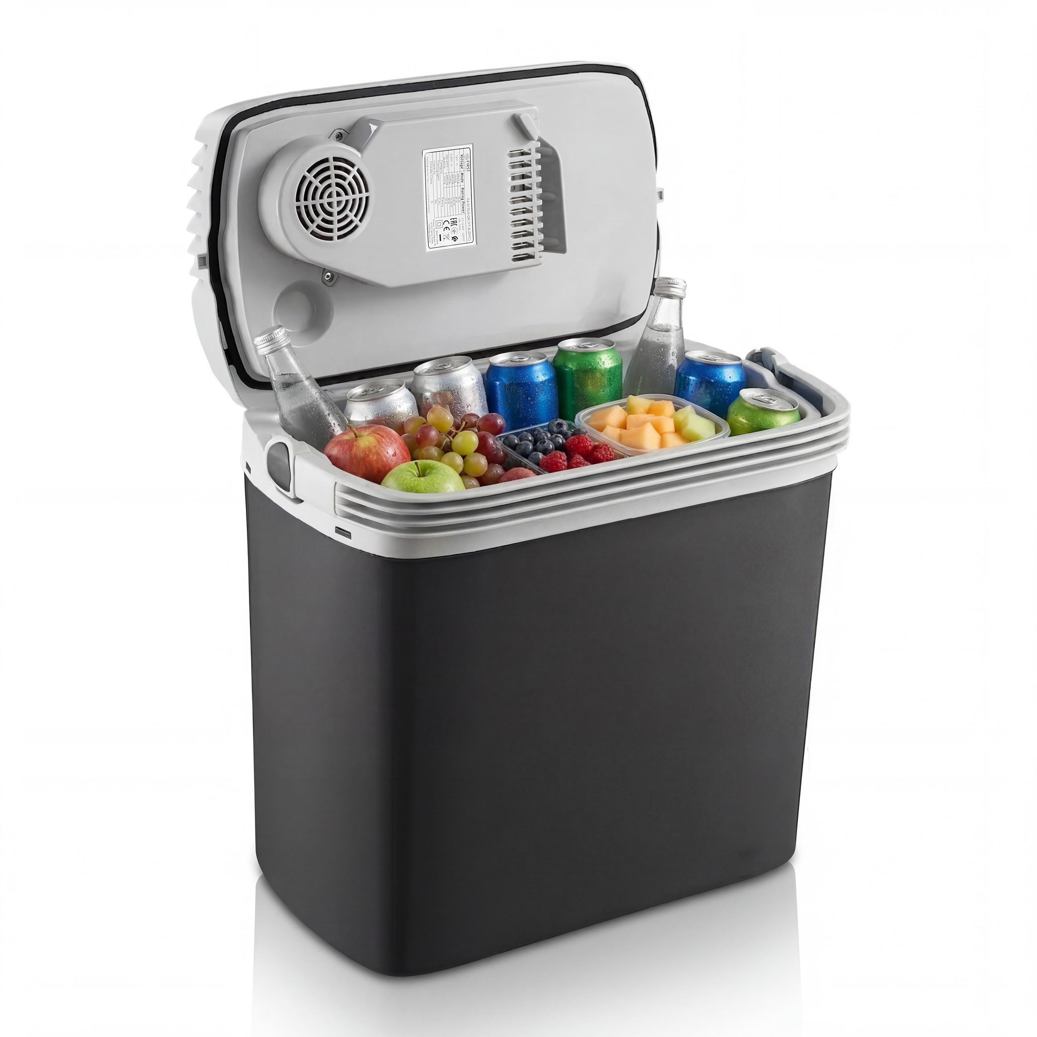 TZS FIRST AUSTRIA Elektrische Kühlbox 16L, Kühlbox, 12V /230V Anschluss, 12-V-Stecker fürs Auto, für Camping, Festivals, Reisen, mit Kühl- und Warmhaltefunktion