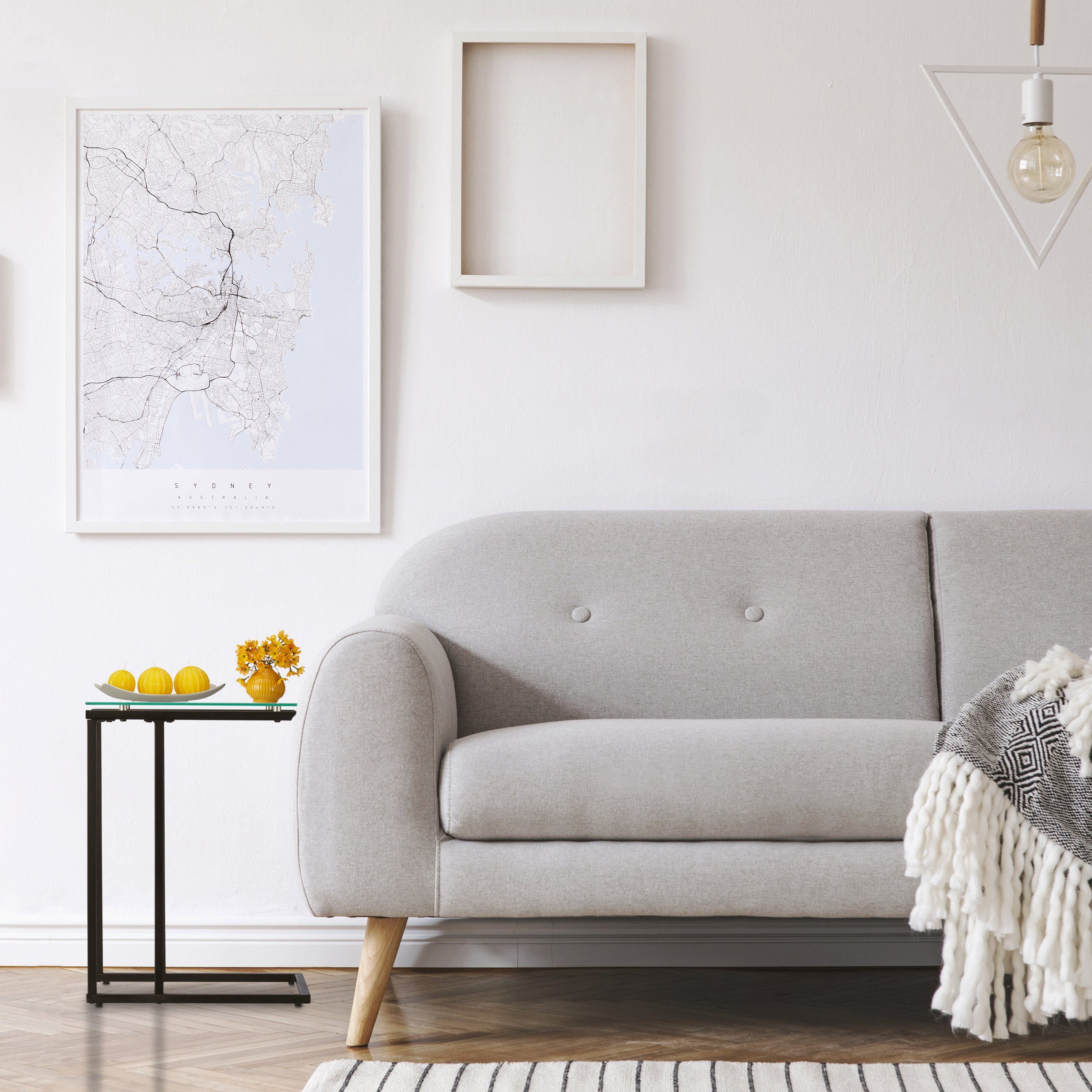 relaxdays Beistelltisch U Form aus Glas und Metall günstig online kaufen