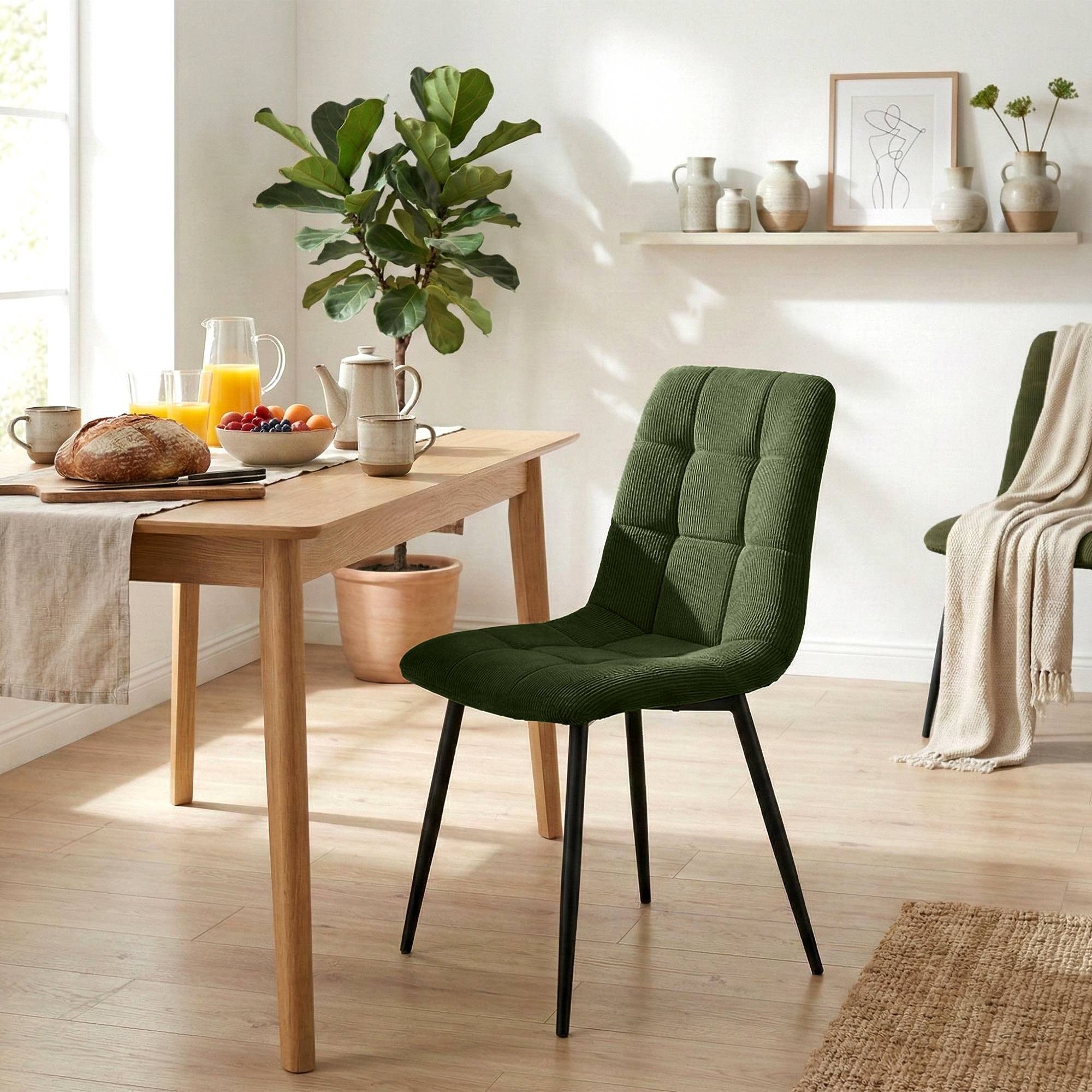 CLP Esszimmerstuhl Antibes (2er Set, 2 St), Cordbezug, Metallgestell bis 150 kg