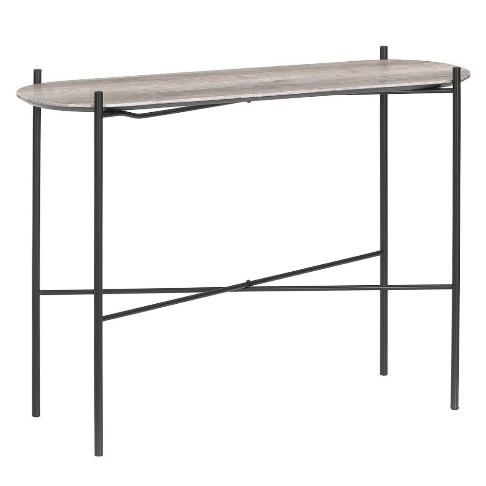 LebensWohnArt Konsolentisch Moderner Konsolentisch META 100cm Eichen-Optik Metallgestell