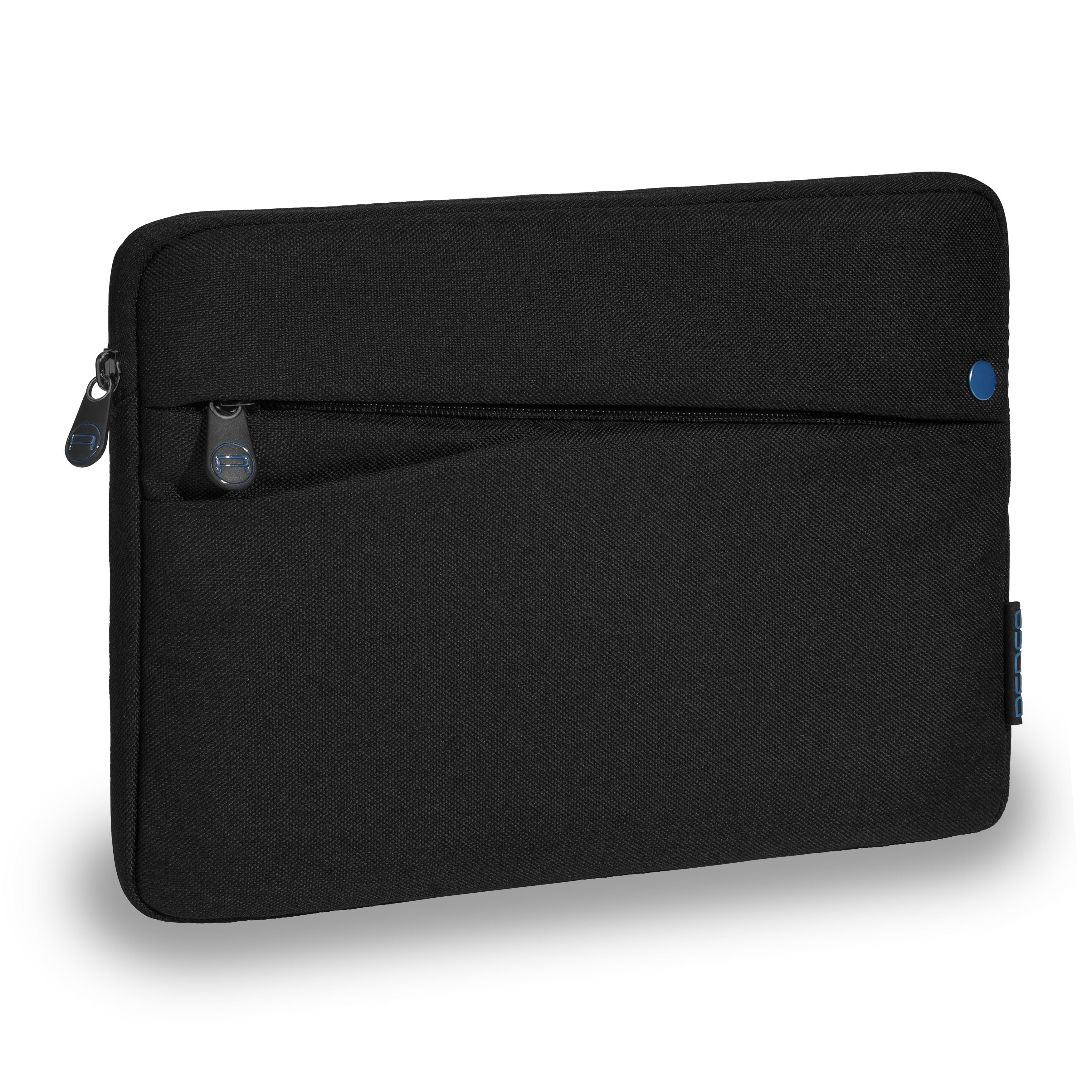 PEDEA Tablettasche FASHION (10,1 Zoll (25,7 cm), kompatible mit iPad, Huawei MatePad, Lenovo Tab, Samsung Galaxy Tab), Schutzhülle mit einer dicken Polsterung und weichem Innenfutter schwarz/blau