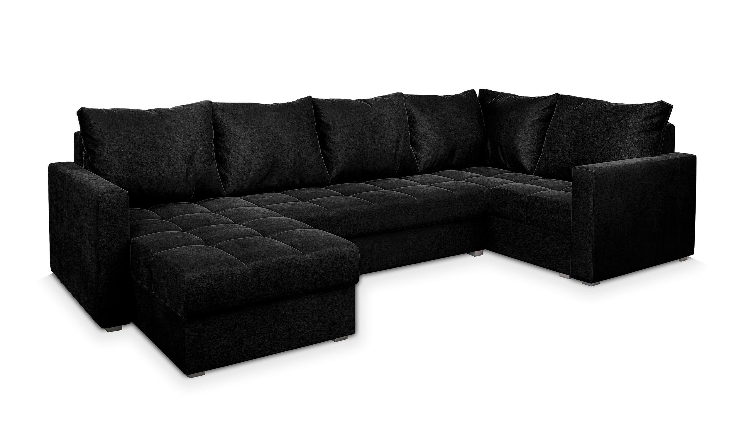 Masseno Ecksofa LORIVO mit Schlaffunktion U-Form, Sofa mit Bettkasten