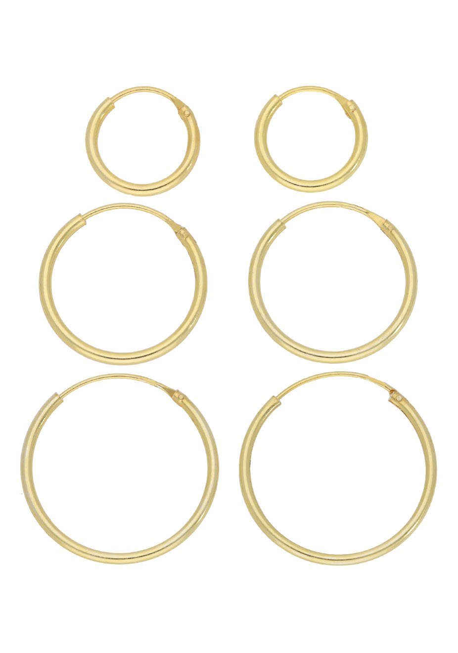 FIRETTI Creolen-Set Multipack Schmuck Geschenk Silber 925 Ohrschmuck Creolenset Set, 6-tlg mehr