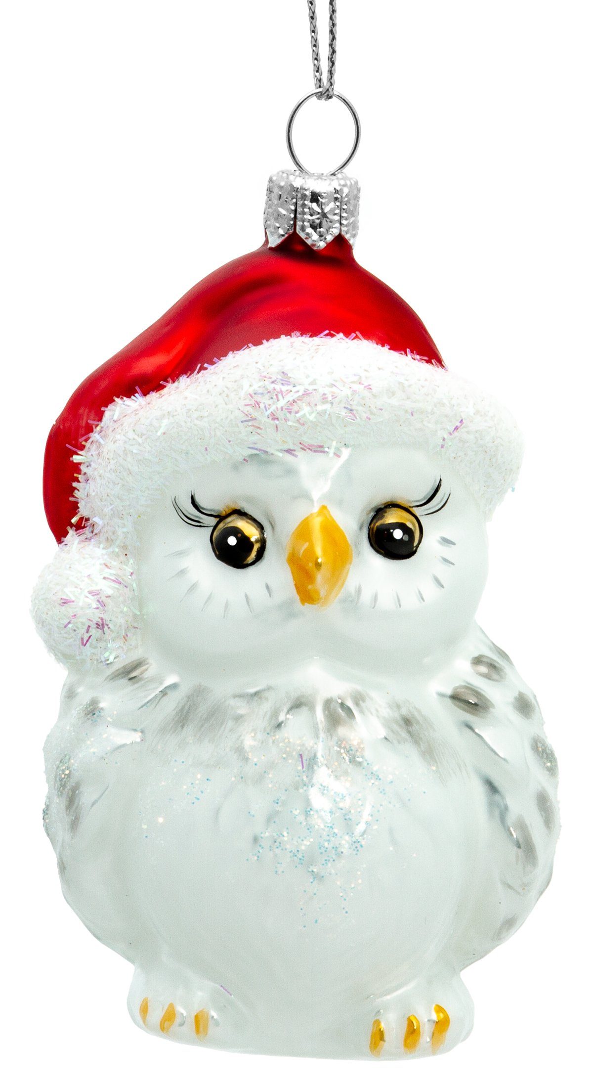 SIKORA Christbaumschmuck BS710 Eule mit Weihnachtsmütze Glas Figur Premium günstig online kaufen