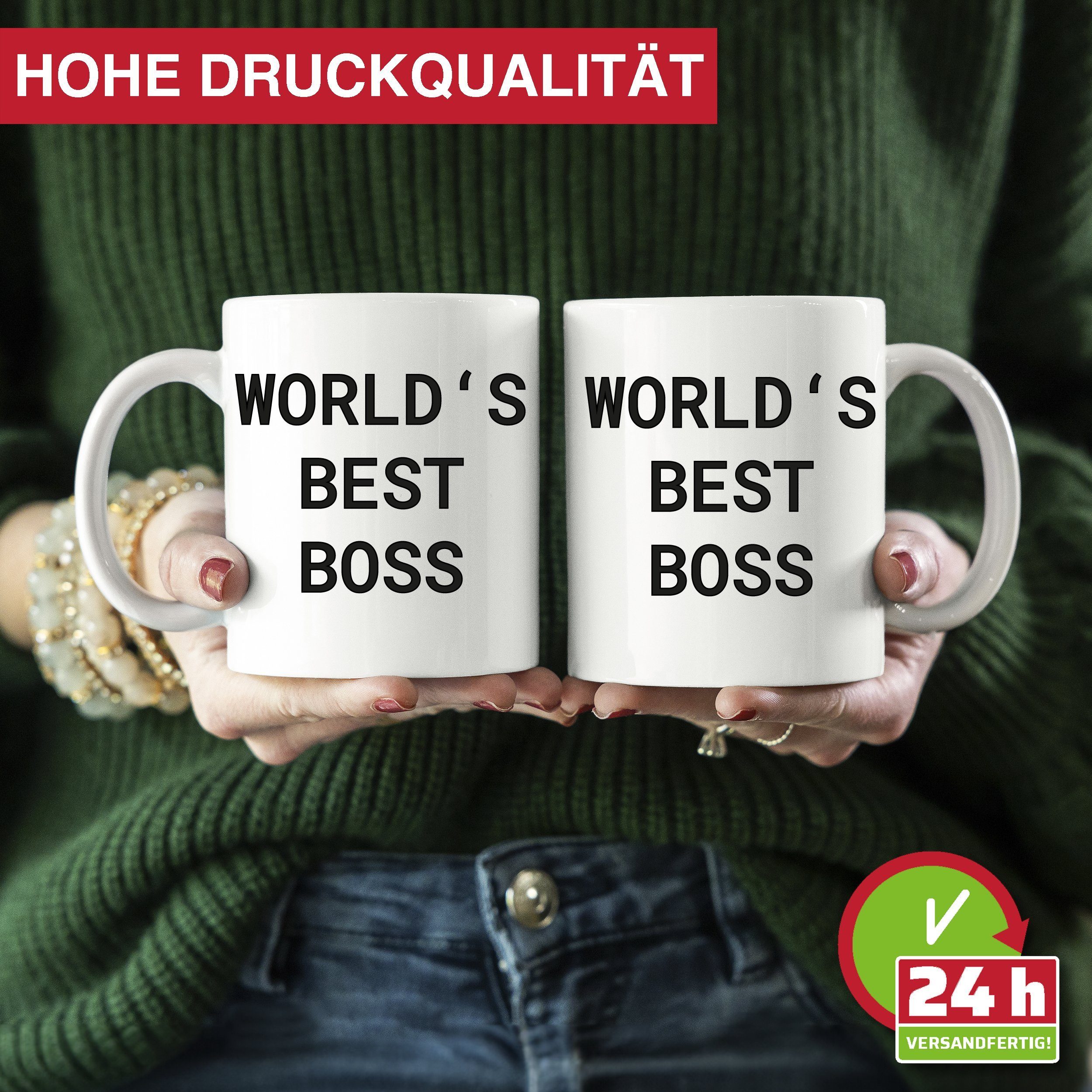 Giftandprint Tasse Best Boss Office Geschenk für den Chef Bürotasse Spruch Chefin, Geschenk für den Chef, Office, Michael Scott, Inkl. Geschenkbox