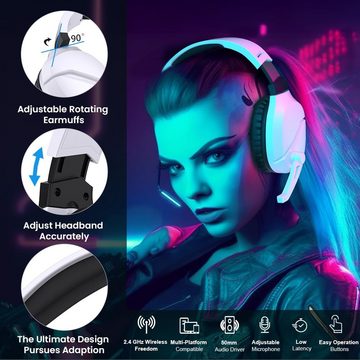 WolfLawS On-Ear-Funktionssteuerung Gaming-Headset (Leistung und Komfortables Design für grenzenloses Gaming-Vergnügen, Mit Vielseitige Kompatibilität, 3D Surround Sound, Intuitive Bedienung)