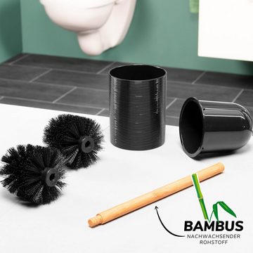bremermann WC-Reinigungsbürste WC-Bürste SEGNO aus Bambus und Kunststoff, WC-Garnitur, schwarz