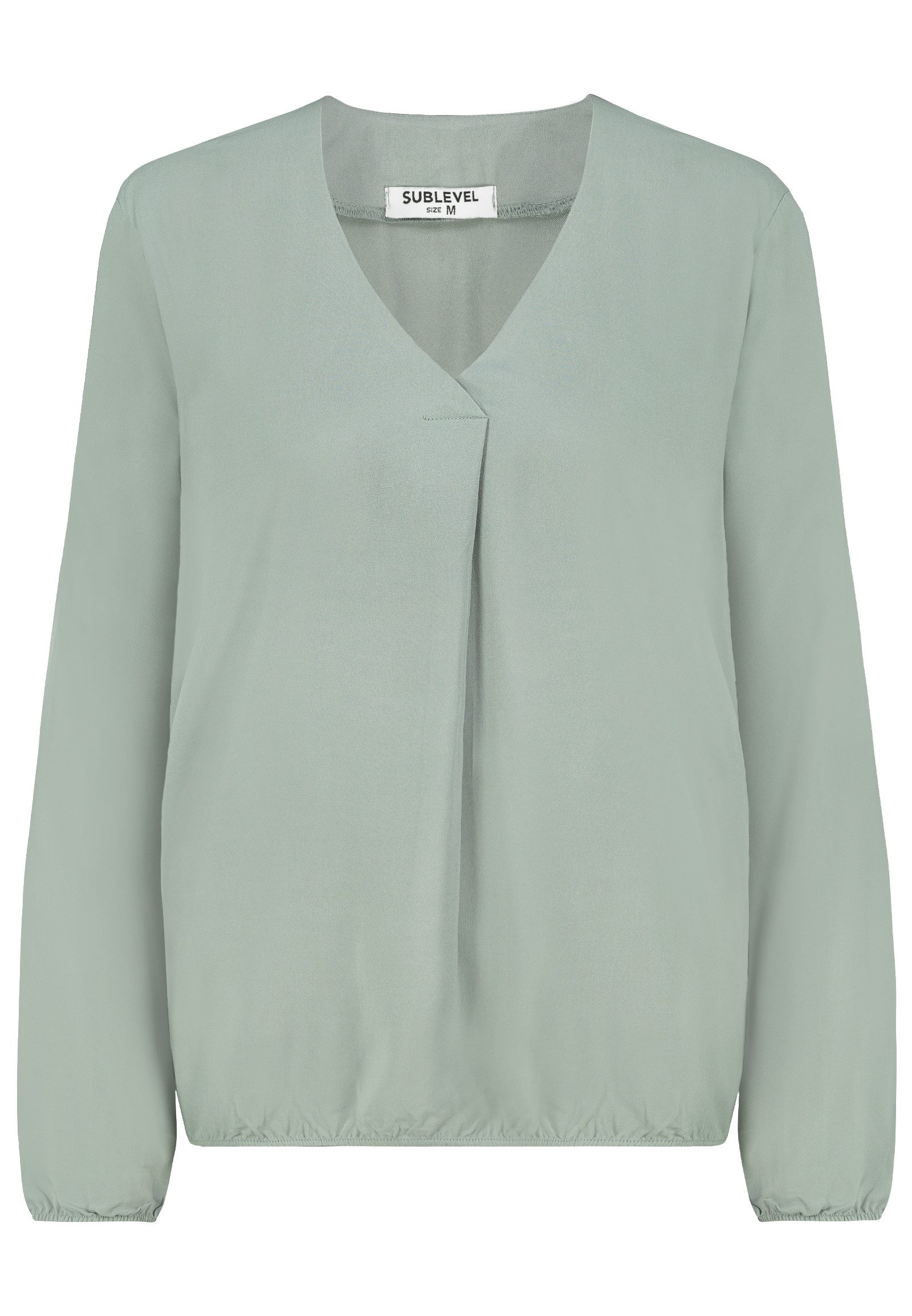 SUBLEVEL Blusenshirt Elegantes Design, V-Ausschnitt, Langarm, Faltenakzent (1-tlg) D73761AG11267A_Blouse