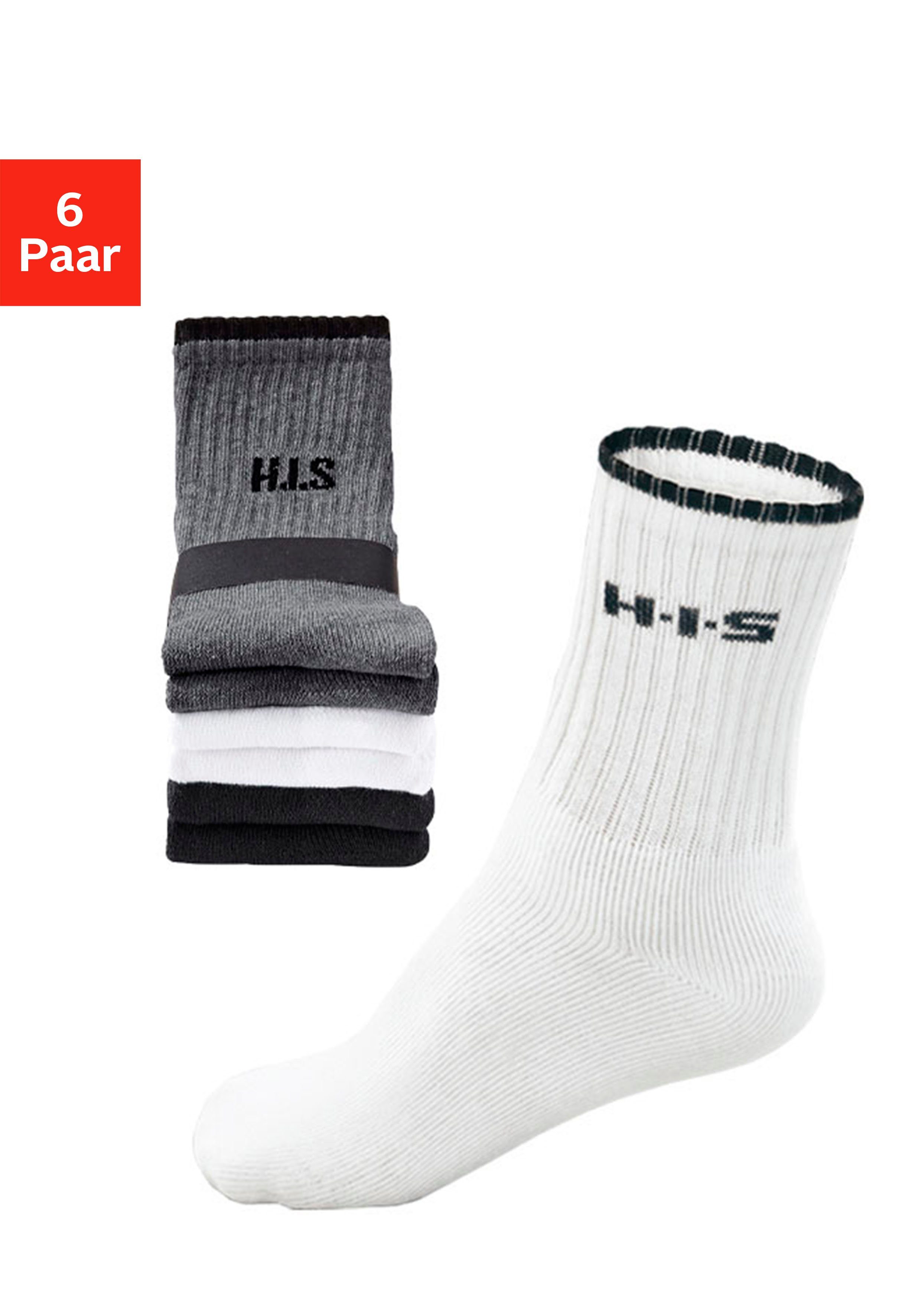 H.I.S Sportsocken (Packung, 6-Paar) mit Frottee günstig online kaufen