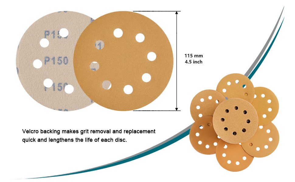 ACROMA Schleifpapier 100 Stück 115mm Klett-Schleifscheiben für Exzenterschleifer,8-Loch, (100 St)