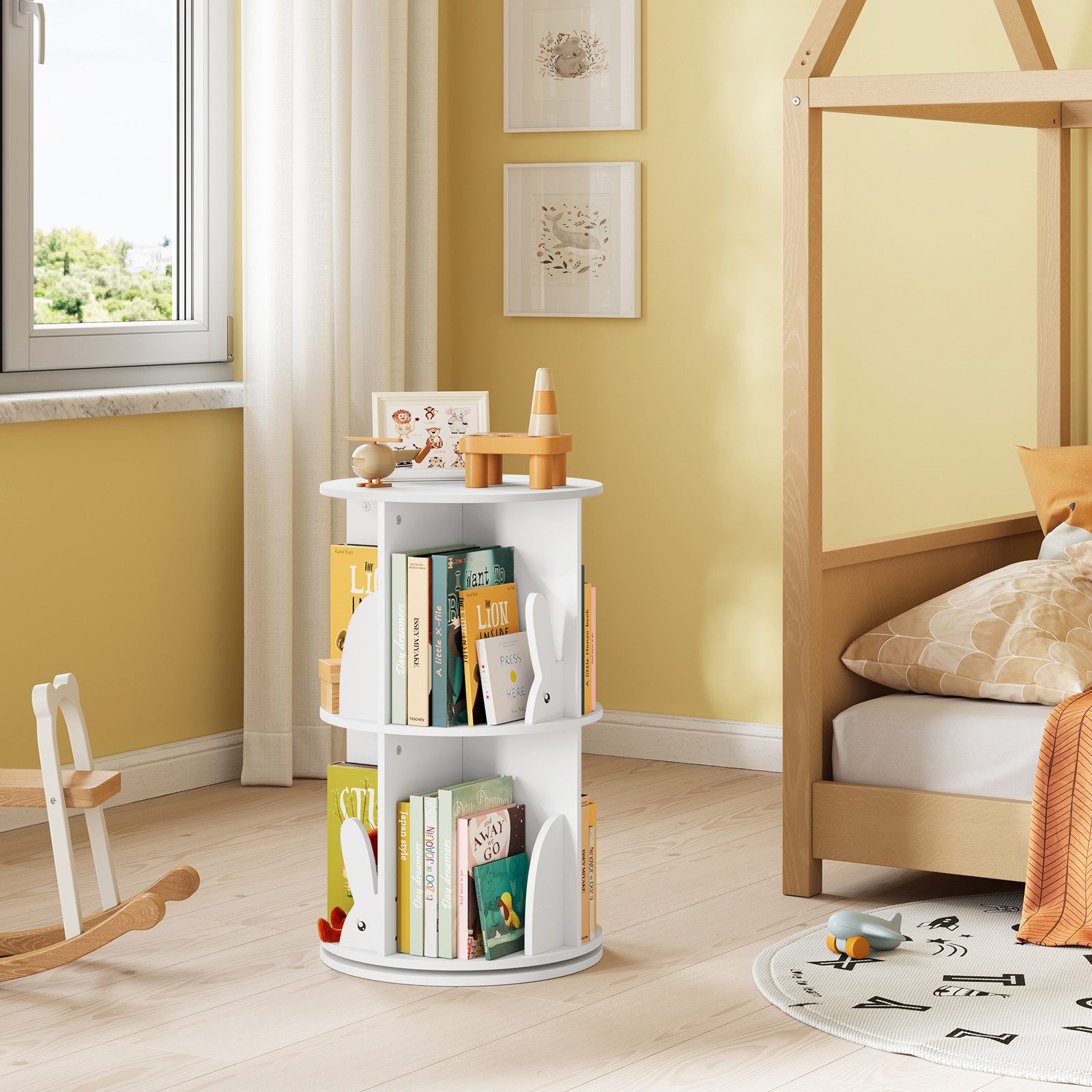 Woltu Kinderregal, 1-tlg., Bücherregal Kinder, drehbar, 360° drehbar günstig online kaufen