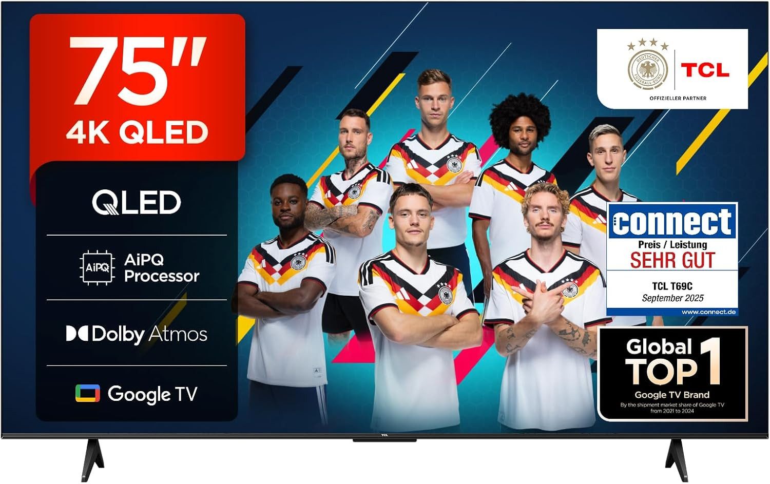 TCL 75T69CX1 QLED-Fernseher (189 cm/75 Zoll, 4K Ultra HD, Google TV)