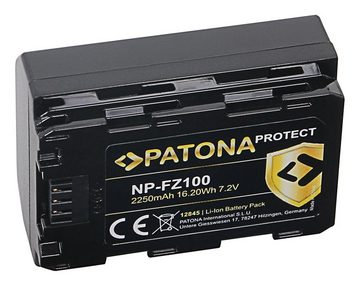 Patona Protect Akku für Sony Alpha 7 III 7R 6600 Alpha 9 Kamera-Akku NP-FZ100 2250 mAh, hitzeresistentes V1 Gehäuse