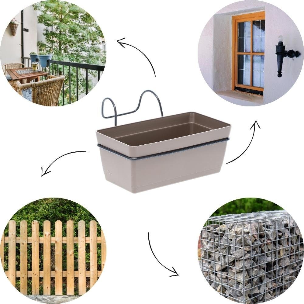 GarPet Blumenkasten 3 x Hängekasten Blumen Pflanz Kasten Set Wand