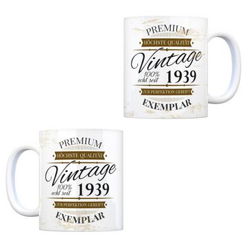 speecheese Tasse Vintage Tasse 100% echt seit 1939 Kaffeebecher [ber_jahrgeb].