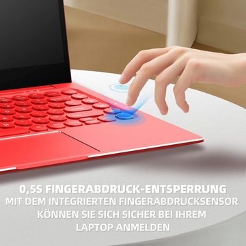 Auusda mit 7 Farben, Tastatur Hintergrundbeleuchtung Notebook (Intel Celeron N3867U, Intel UHD Graphics, 256 GB SSD, 8GB,Präzises Tippen, Elegantes Design, Sicherer Fingerabdruckscanner)