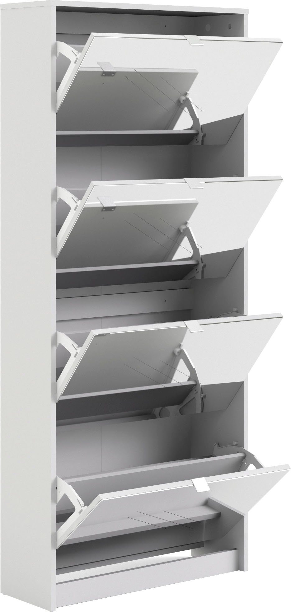 INOSIGN Schuhschrank Shoes, Praktisch, minimalistisch, verspiegelte Klappenfronten 4 Fächer, Schuhaufbewahrung, Folienbeschichtet, Höhe 162 cm