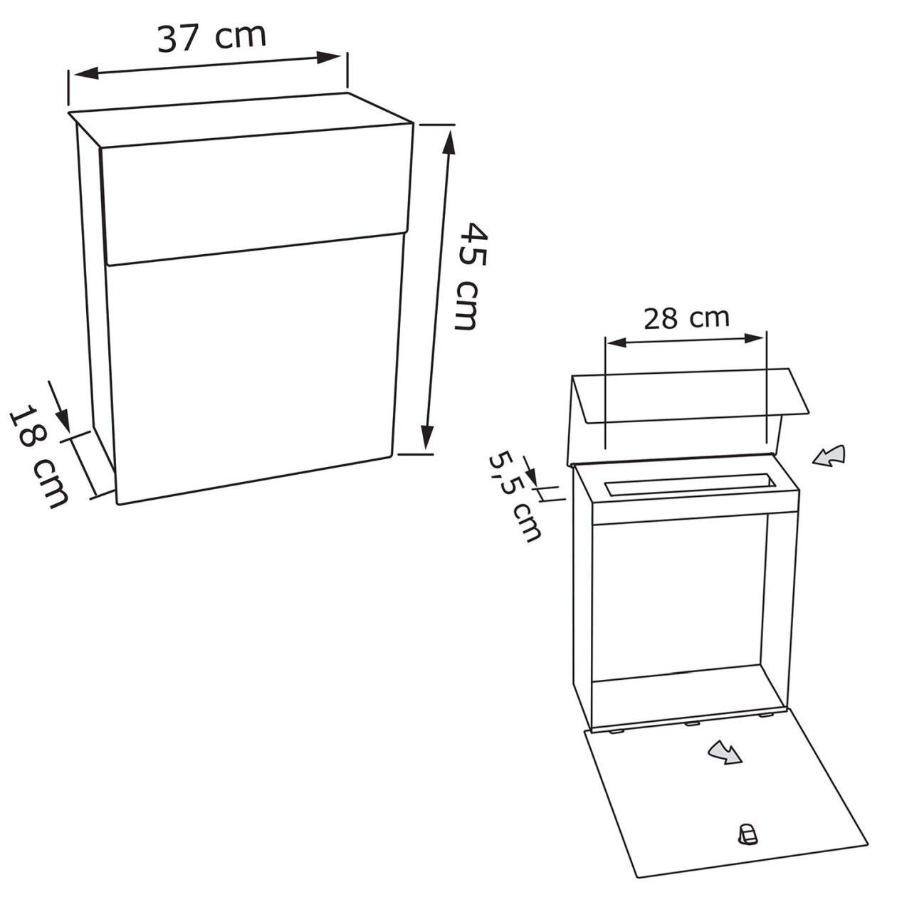 Alto Standbriefkasten Briefkasten Weiß Bravios