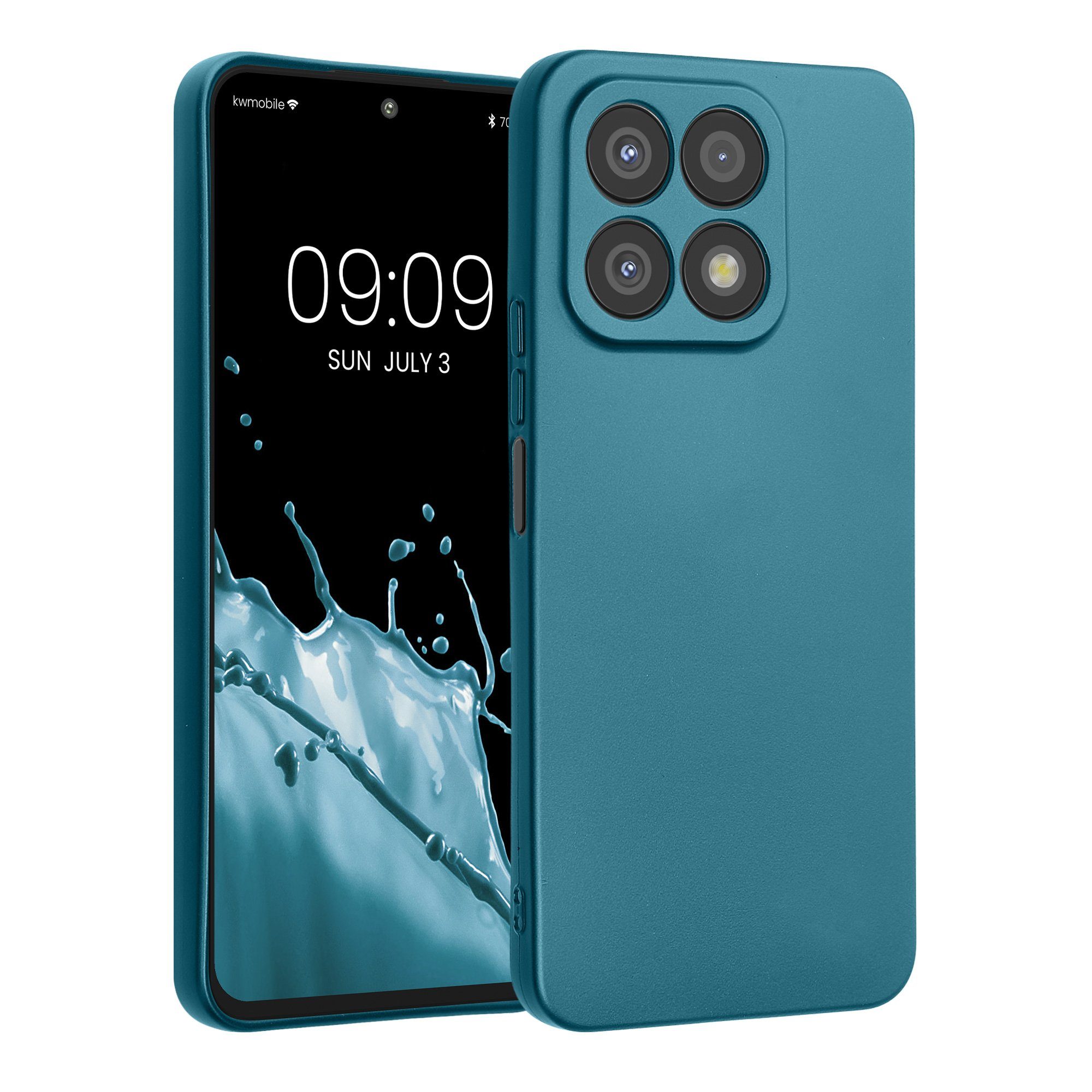 kwmobile Handyhülle Handyhülle für HONOR X8a Hülle, weiche Silikon Case metallisch schimmernd - Schutzhülle Cover