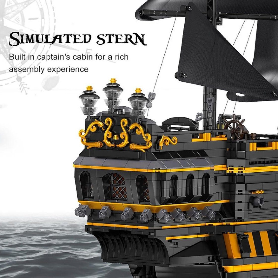 Mould King Mould King 13186 The Black Pearl B.P. II 5.266 Teile Piratenschiff Konstruktionsspielsteine, (5266 St)