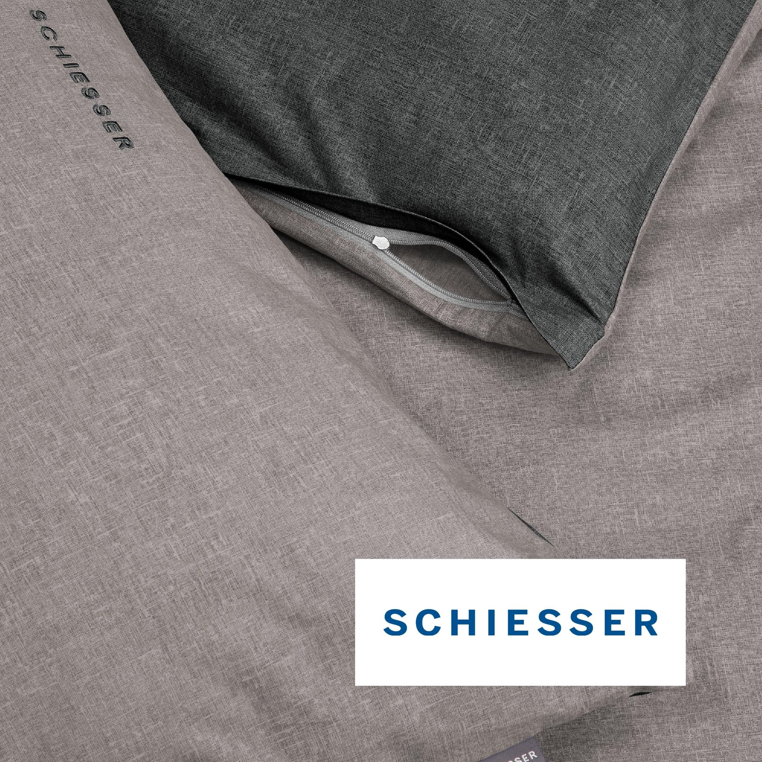 Schiesser Wendebettwäsche Doubleface aus weicher Baumwolle mit edlem Melangeeffekt, Renforcé, 2 teilig, ab Größe 135x200 cm erhältlich, OEKO-TEX® MADE IN GREEN – Bild 4 von 5