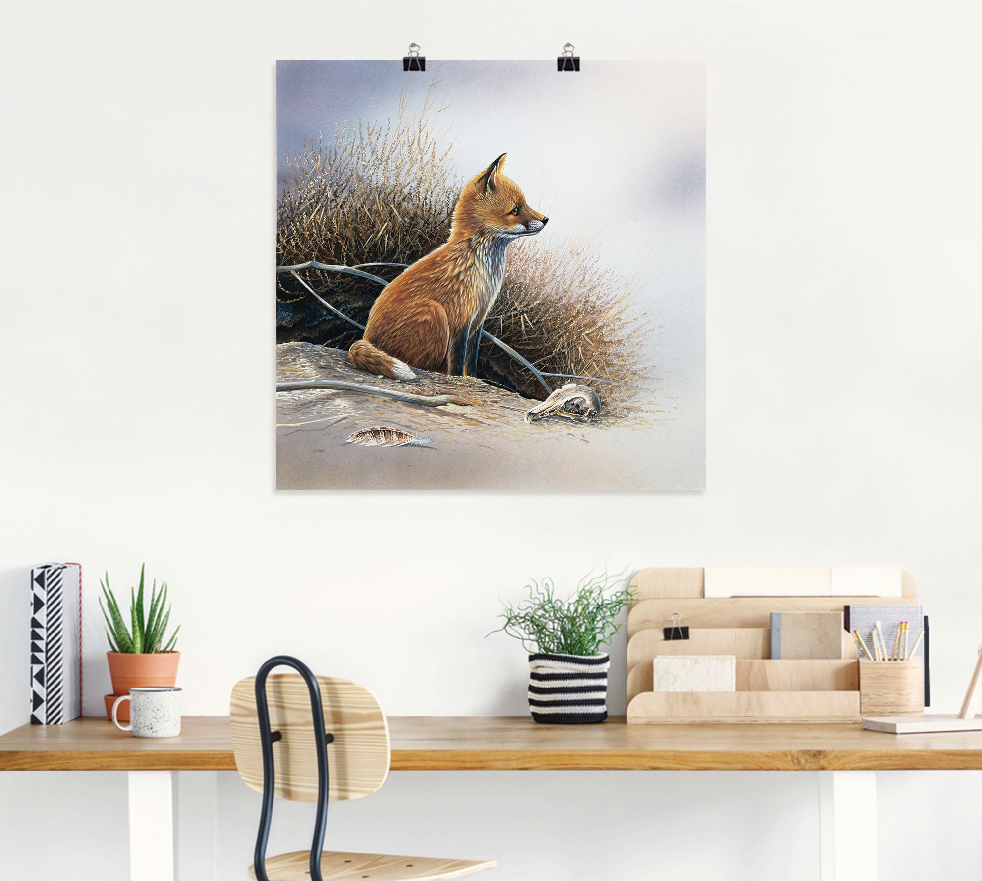 oder versch. in Wandbild Fuchs, als Größen St), Artland Poster Kleiner Wandaufkleber Leinwandbild, Wildtiere (1