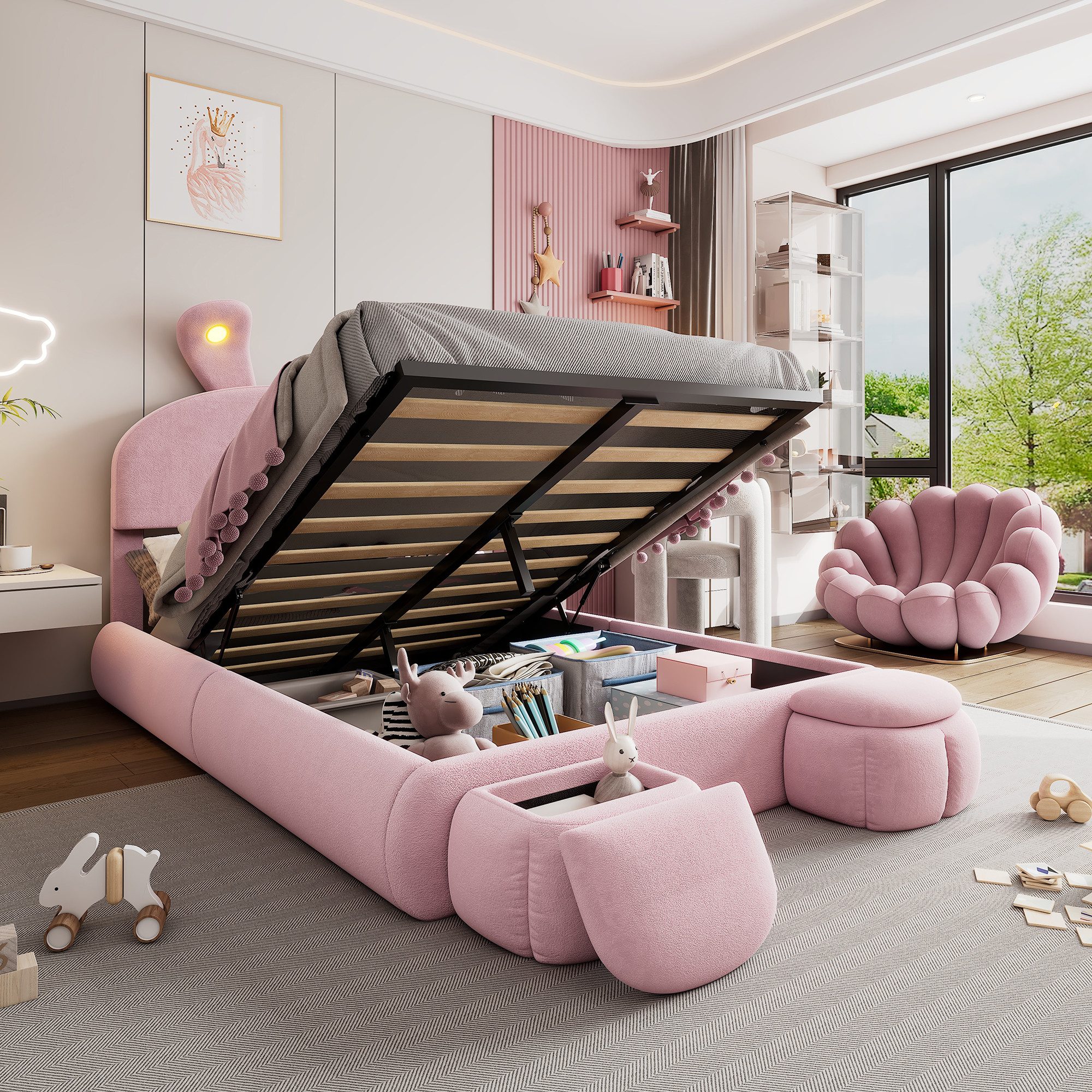 TavilaEcon Boxspringbett Polsterbett mit einstellbarer Helligkeit warmfarbe günstig online kaufen