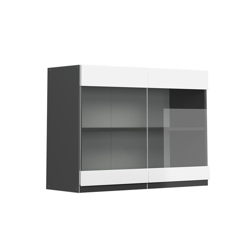 Vicco Glashängeschrank R-Line, Weiß/Anthrazit, 80 cm günstig online kaufen