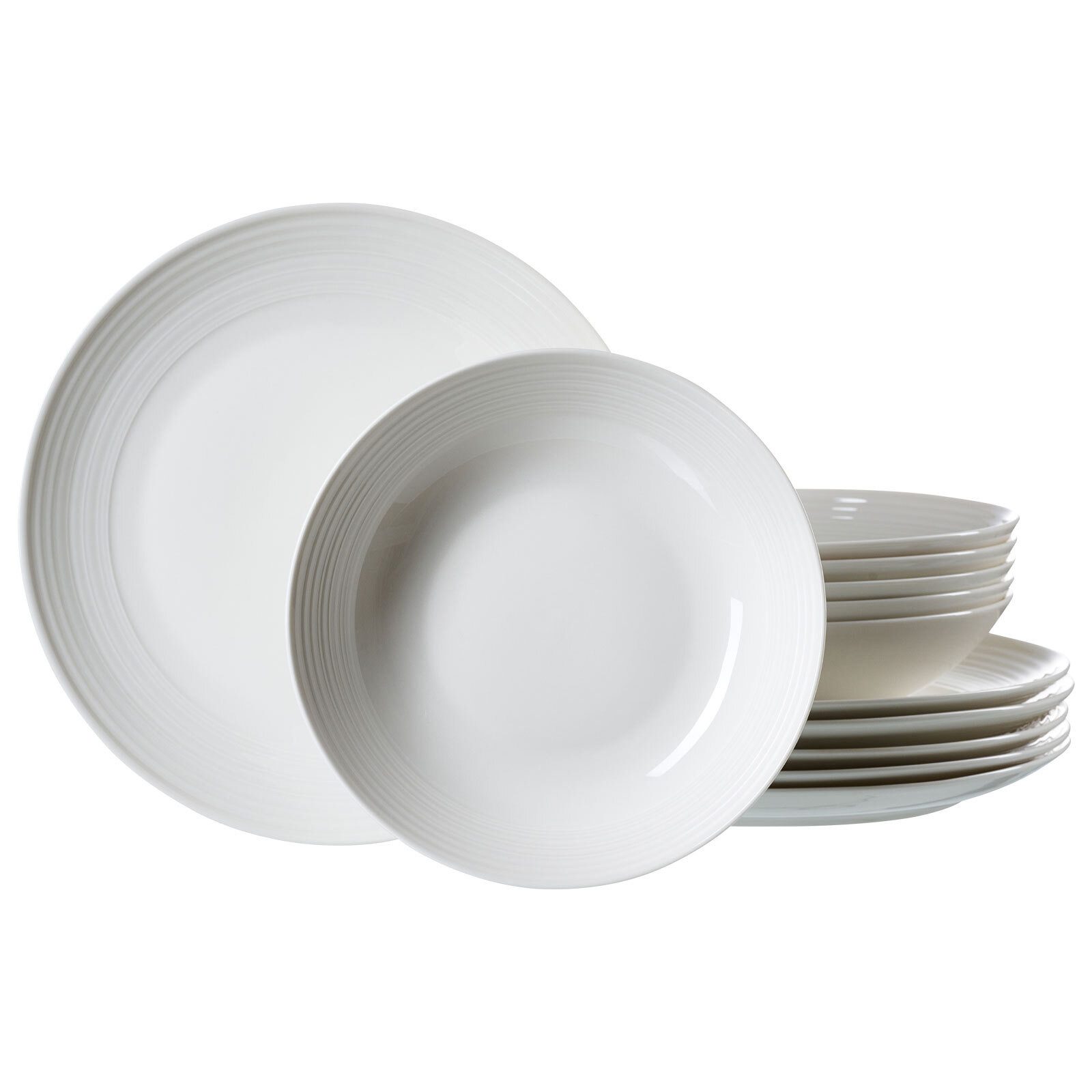 Ritzenhoff & Breker Tafelservice Levi Weiss Tafelservice 12er Set (12-tlg), 6 Personen, Porzellan