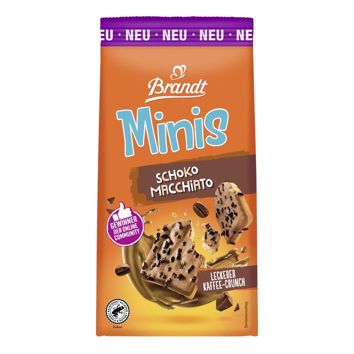 Brandt Brot, Brandt Minis Schoko Macchiato Zwieback mit Schokostreuseln 95g