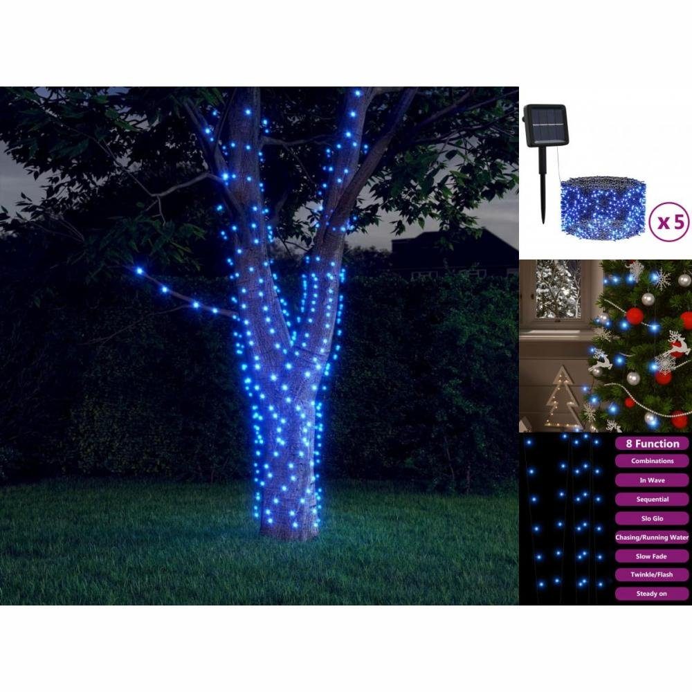 vidaXL Lichterkette Solar-Lichterkette Indoor Outdoor 5 Stk 5x200 LED Blau