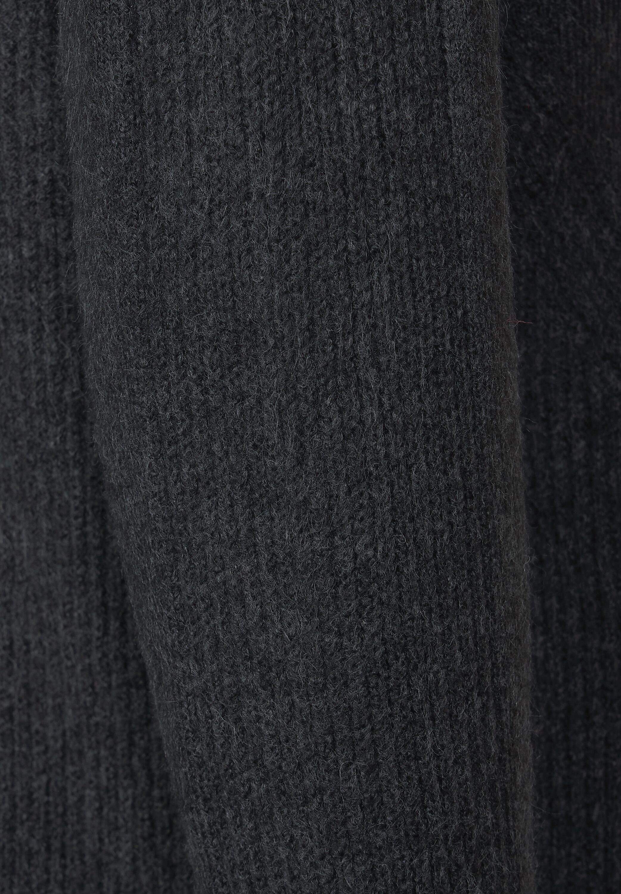 Strickpullover melange STREET anthracite Rippstrick-Muster, Damenpullover ONE Melange-Optik