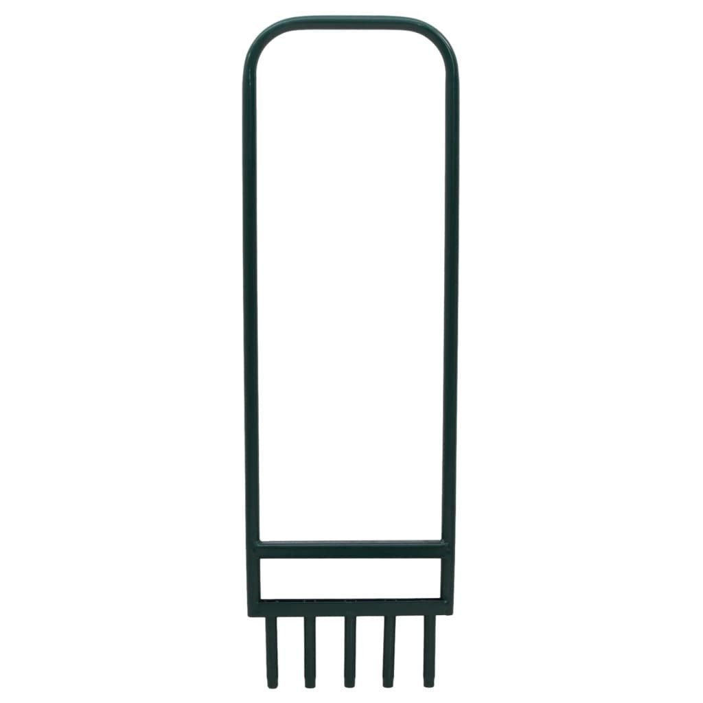 vidaXL Gartenpflege-Set Rasenlüfter mit 5 Hohlzinken Grün Pulverbeschichteter Stahl