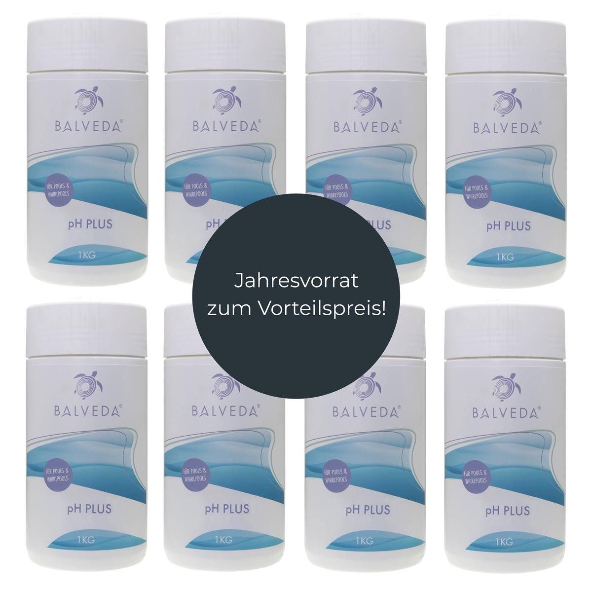BALVEDA Poolpflege BALVEDA 8x pH PLUS Granulat 1 kg (8 kg), (8er-Set), Für Pools & Whirlpools