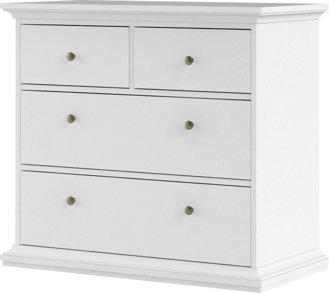 Home affaire Kommode Paris Kommode mit 4 Schubladen im eleganten Landhauslook, mit 4 Schubladen, Breite 96 cm, Höhe 87 cm