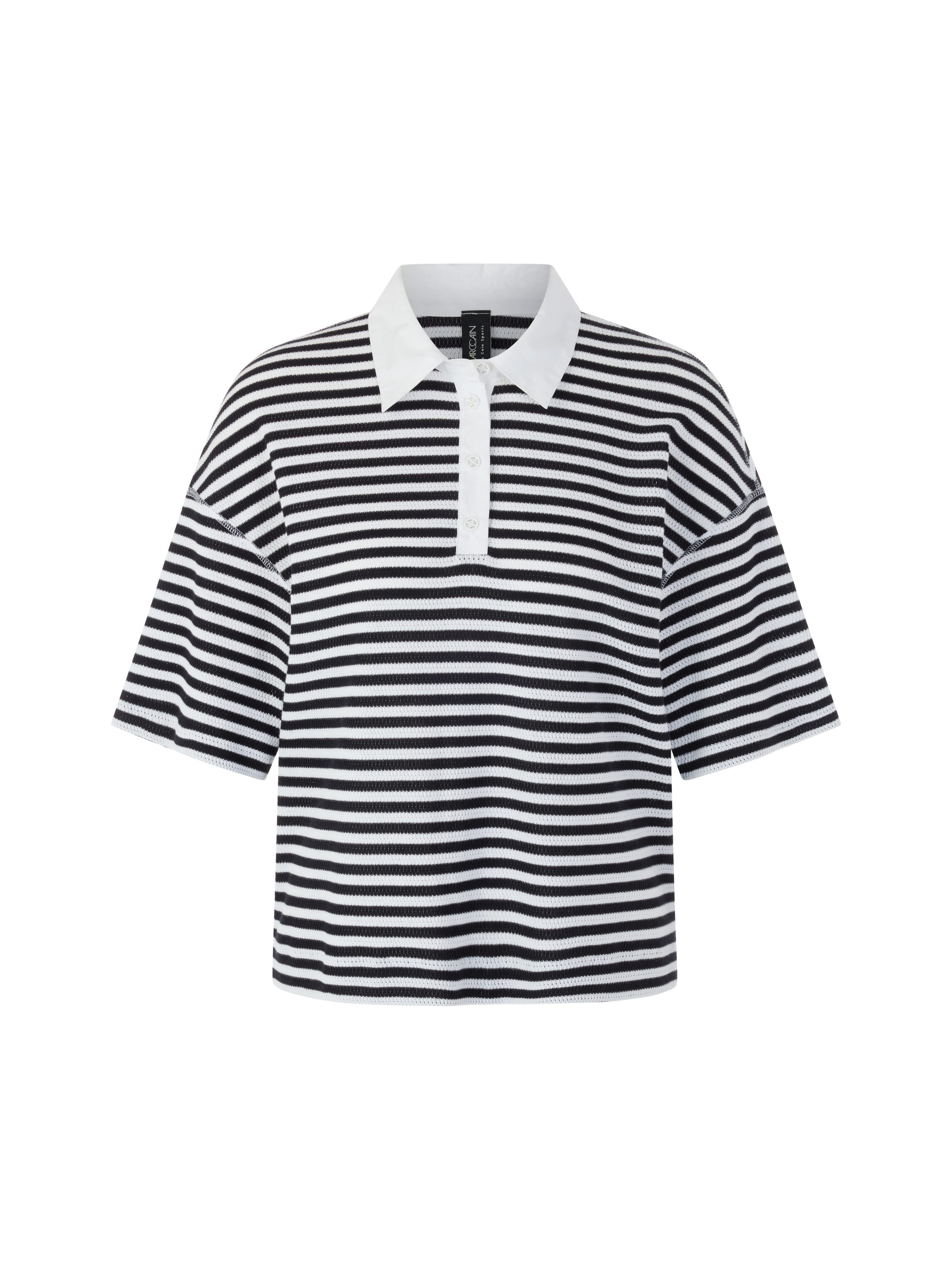 Marc Cain Poloshirt Salty Breeze Premium Damenmode gestreift, Strickpolo