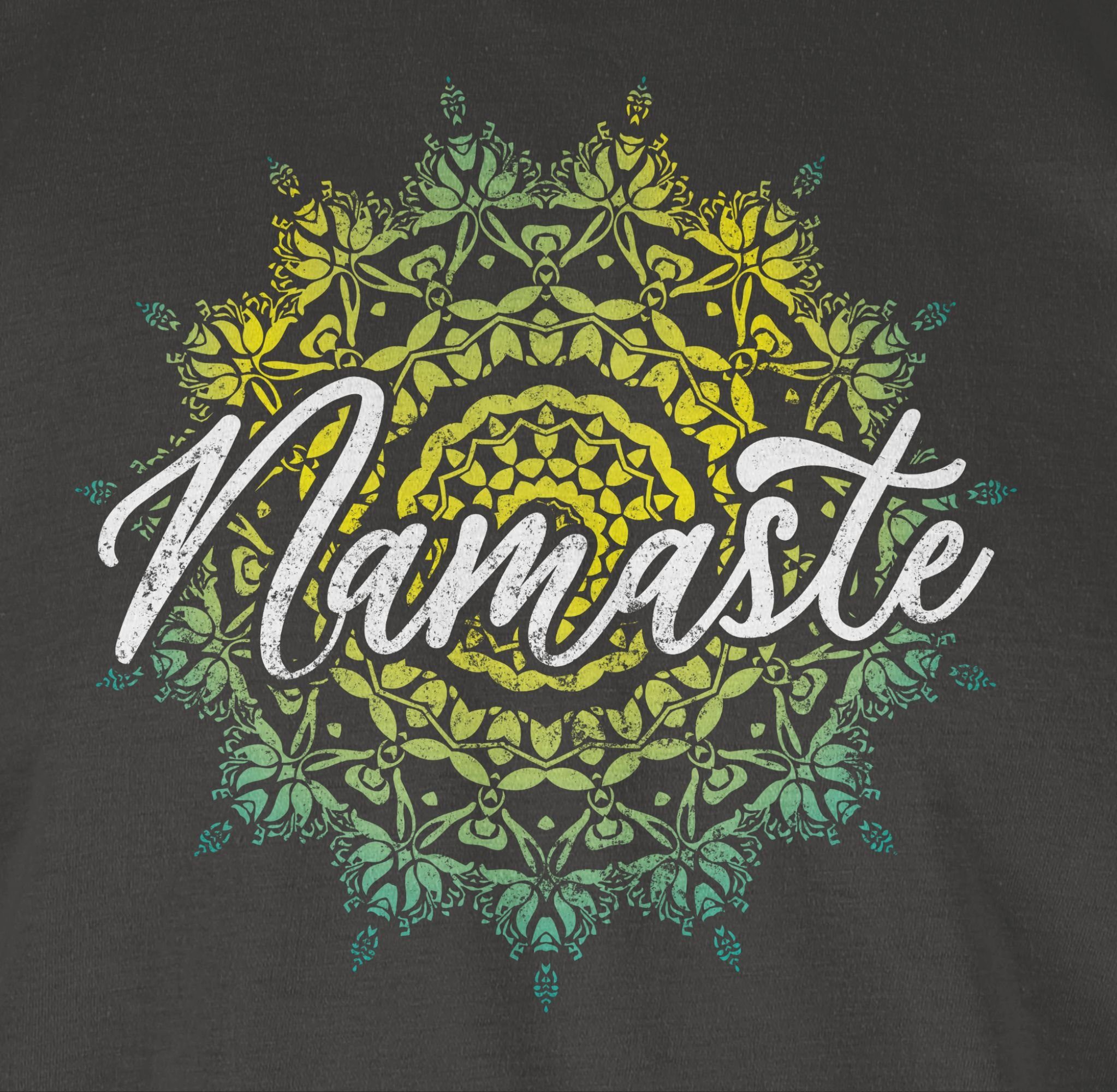 Shirtracer T-Shirt Namaste und Geschenk Vintage 01 Yoga Wellness Dunkelgrau