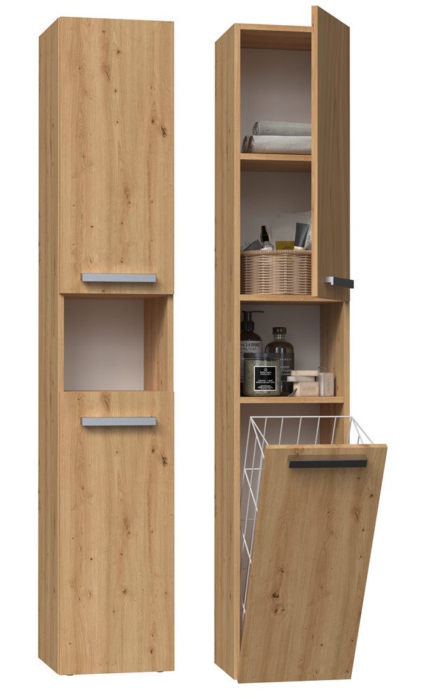 ibonto Hochschrank Badezimmerschrank mit Korb & günstig online kaufen