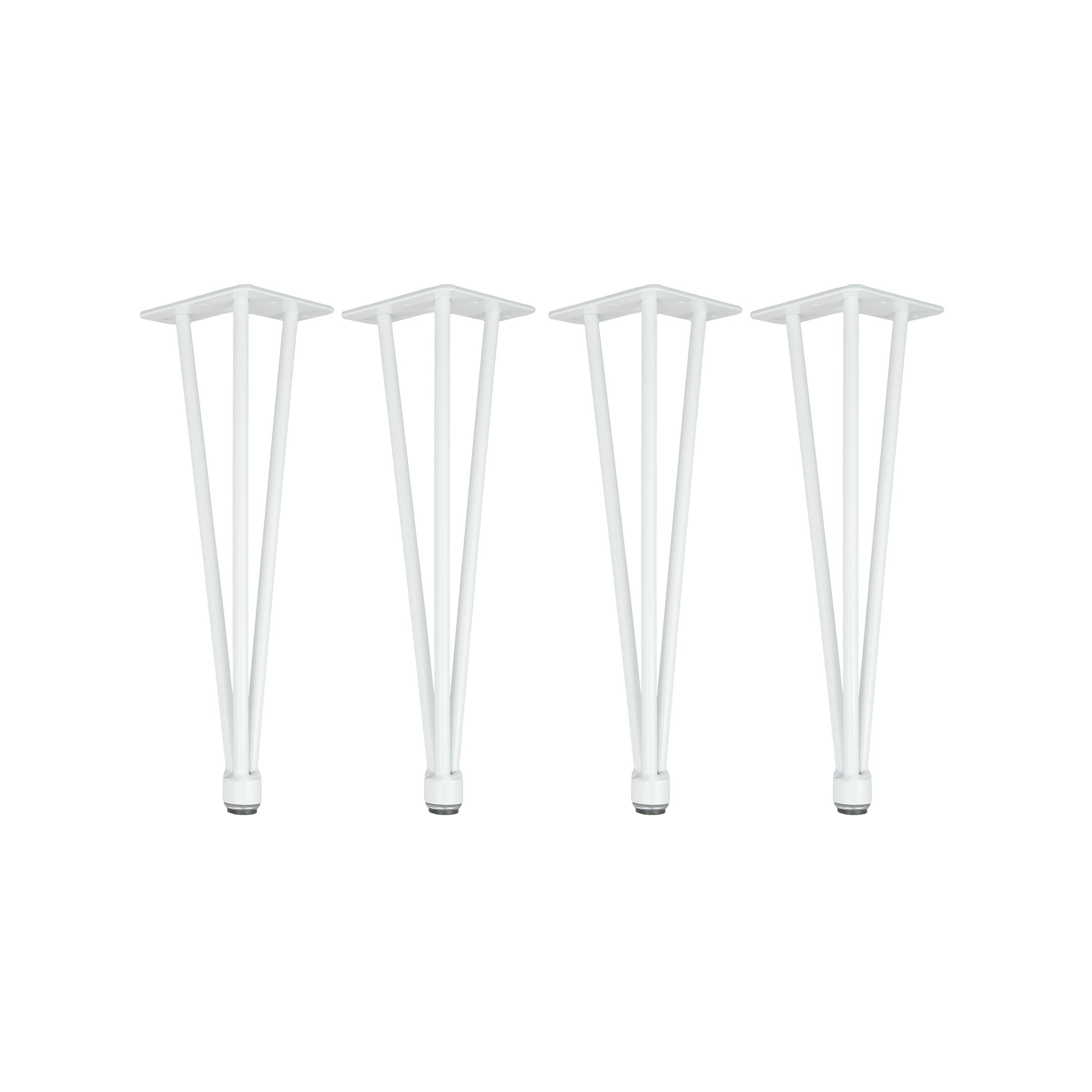 Natural Goods Berlin Tischbein HAIRPIN Legs Adjustable, Haarnadelbeine, höhenverstellbar, Sitzbank / Couchtisch, Weiß