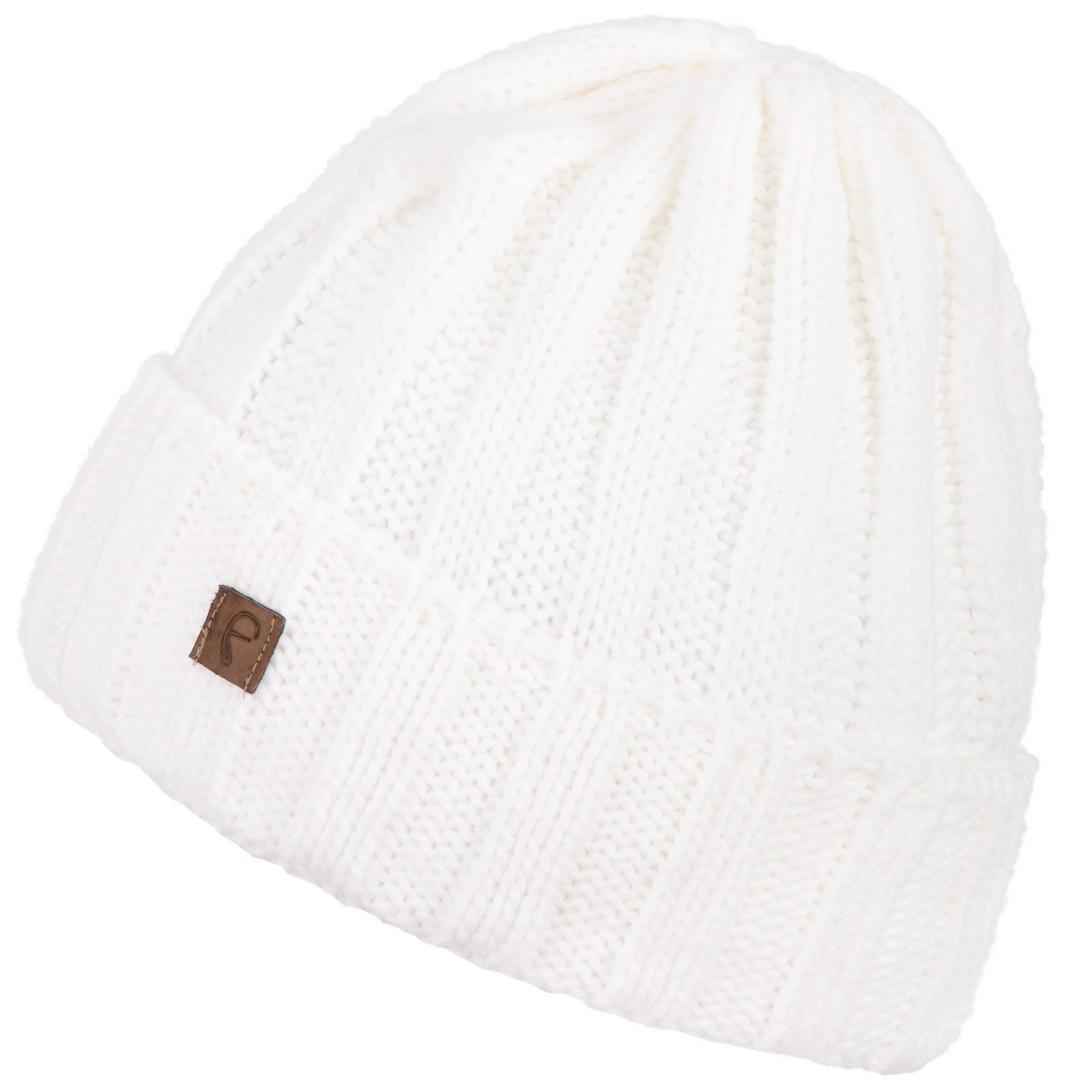 Faera Strickmütze (1-St) Wintermütze gefüttert Grobstrick Fleecefutter Beanie Herren Damen
