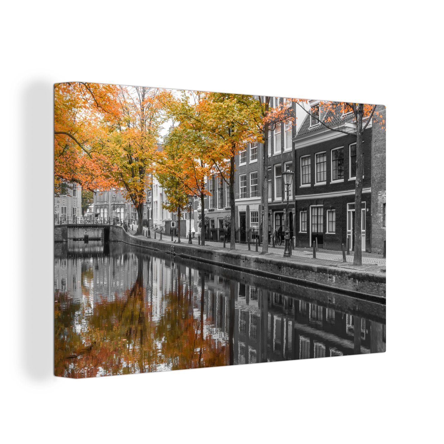 OneMillionCanvasses® Leinwandbild Impression von der Prinsengracht in Amsterdam, (1 St), Wandbild Leinwandbilder, Aufhängefertig, Wanddeko, 30x20 cm