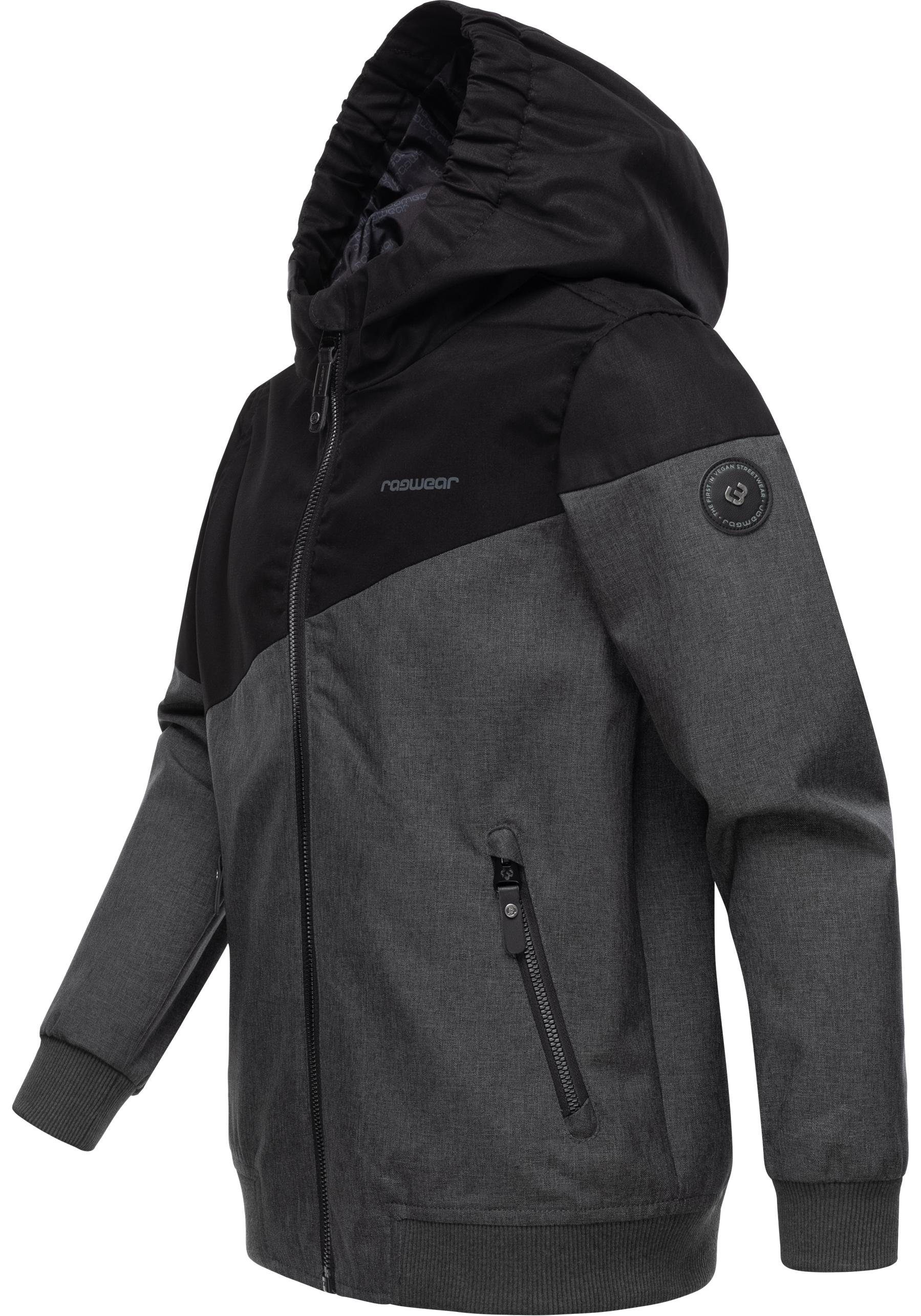 Ragwear Outdoorjacke Jungen sportliche Jowell Kapuze mit Jacke schwarz II